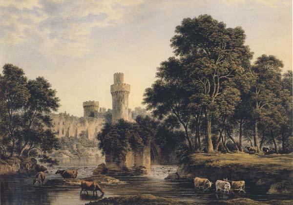 John glover Warwick Castle with Cattle (mk47) oil painting image